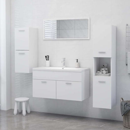 Bathroom Cabinet White 30x30x130 cm Engineered Wood