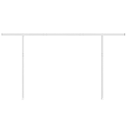 Awning Post Set White 450x245 cm Iron