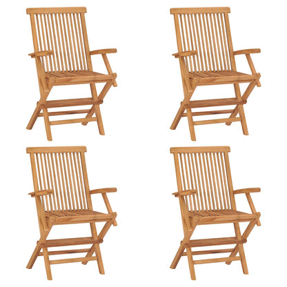 5 Piece Garden Dining Set Solid Teak Wood