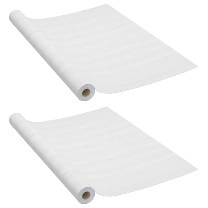 Self-adhesive Furniture Films 2 pcs White Wood 500x90 cm PVC