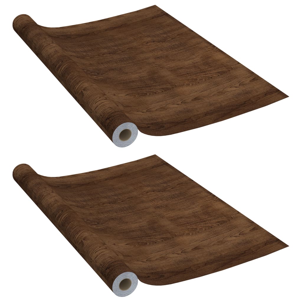 Self-adhesive Furniture Films 2 pcs Dark Oak  500x90 cm PVC