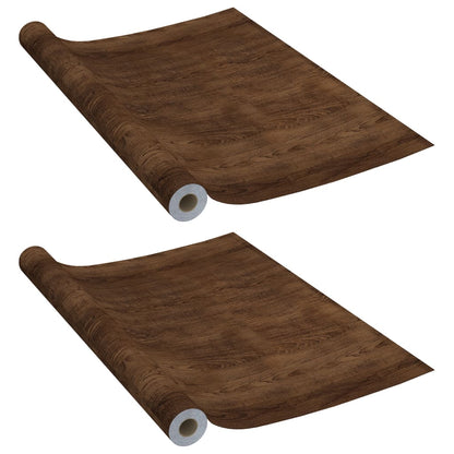 Self-adhesive Furniture Films 2 pcs Dark Oak  500x90 cm PVC