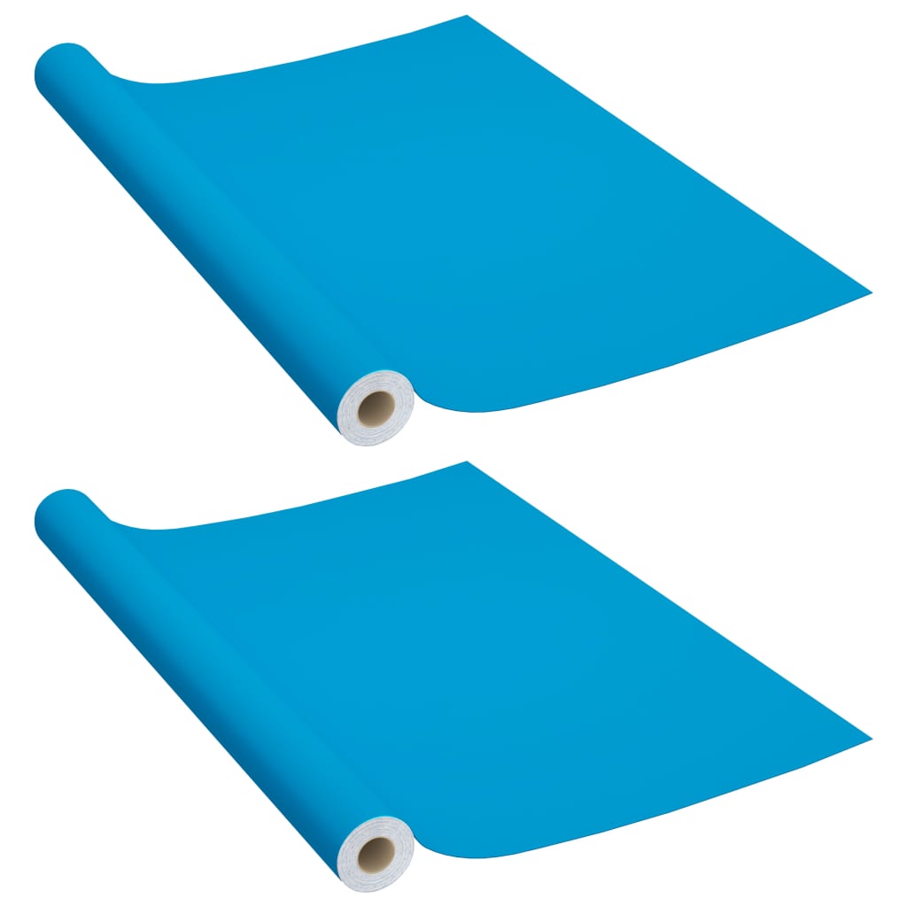Self-adhesive Furniture Films 2 pcs Azure 500x90 cm PVC