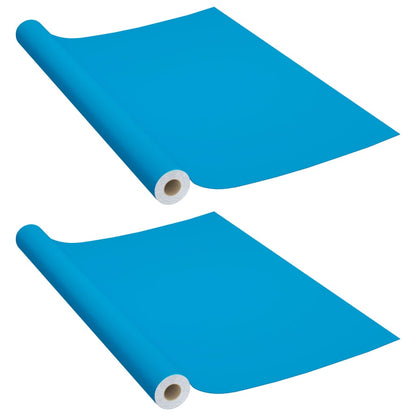 Self-adhesive Furniture Films 2 pcs Azure 500x90 cm PVC