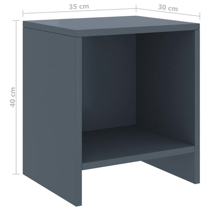 Bedside Cabinet Light Grey 35x30x40 cm Solid Pinewood