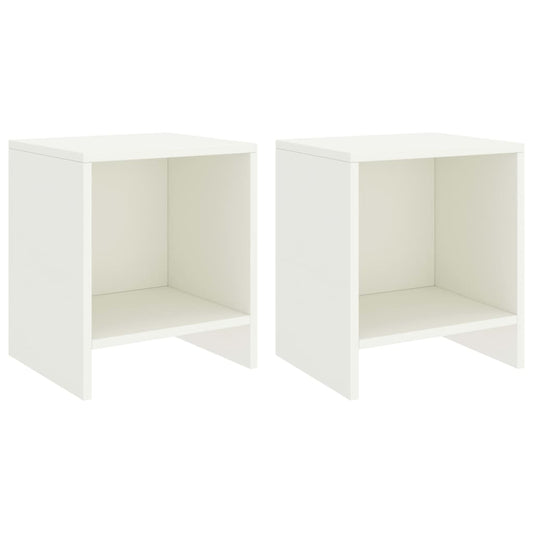 Bedside Cabinets 2 pcs White 35x30x40 cm Solid Pinewood