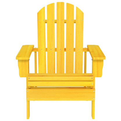 Garden Adirondack Chair Solid Fir Wood Yellow