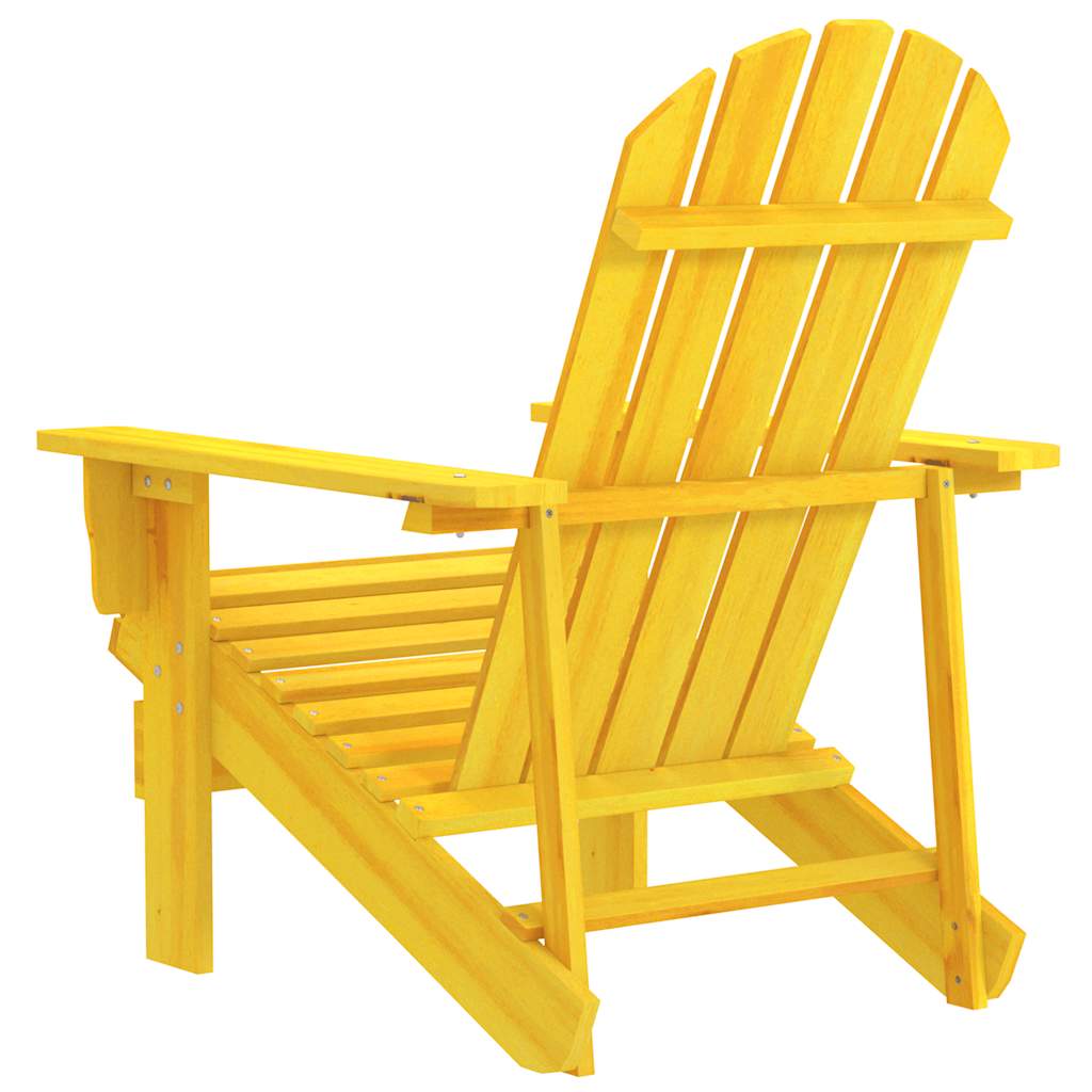 Garden Adirondack Chair Solid Fir Wood Yellow