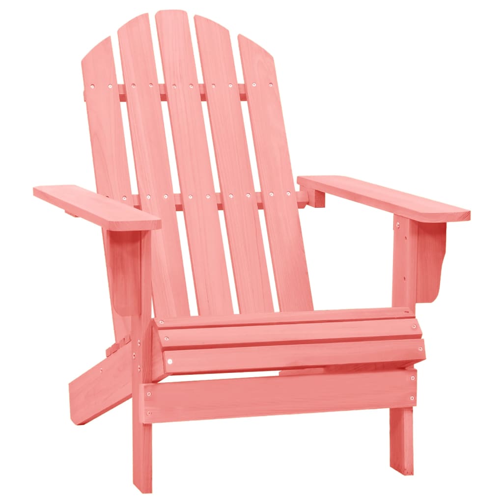 Garden Adirondack Chair Solid Fir Wood Pink