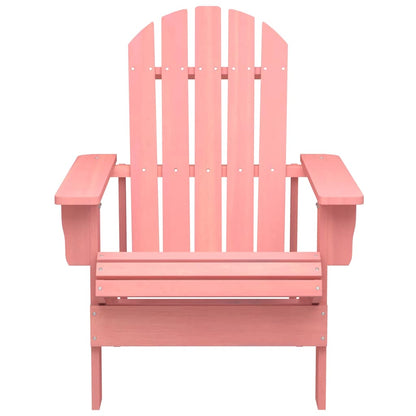 Garden Adirondack Chair Solid Fir Wood Pink