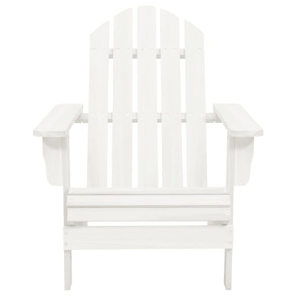 Garden Adirondack Chair with Table Solid Fir Wood White