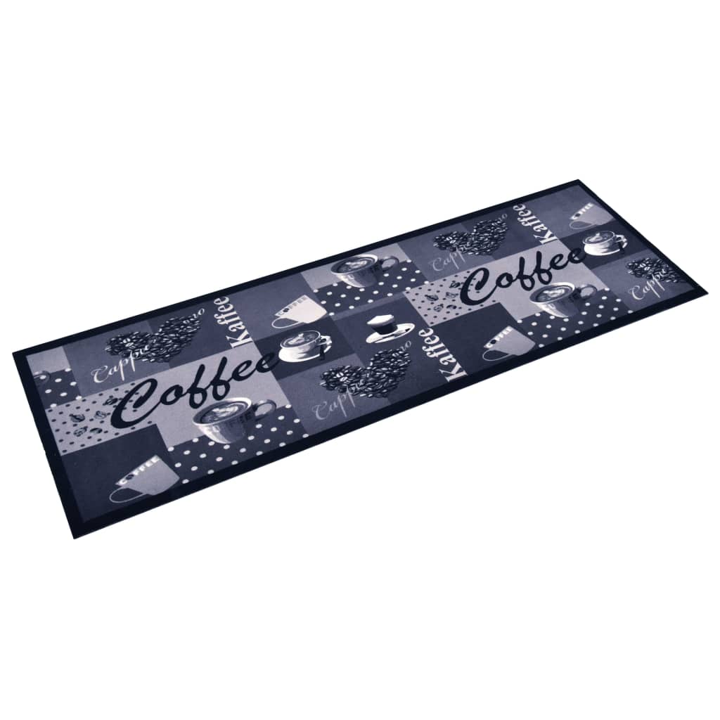 Kitchen Carpet Washable Coffee Blue 45x150 cm