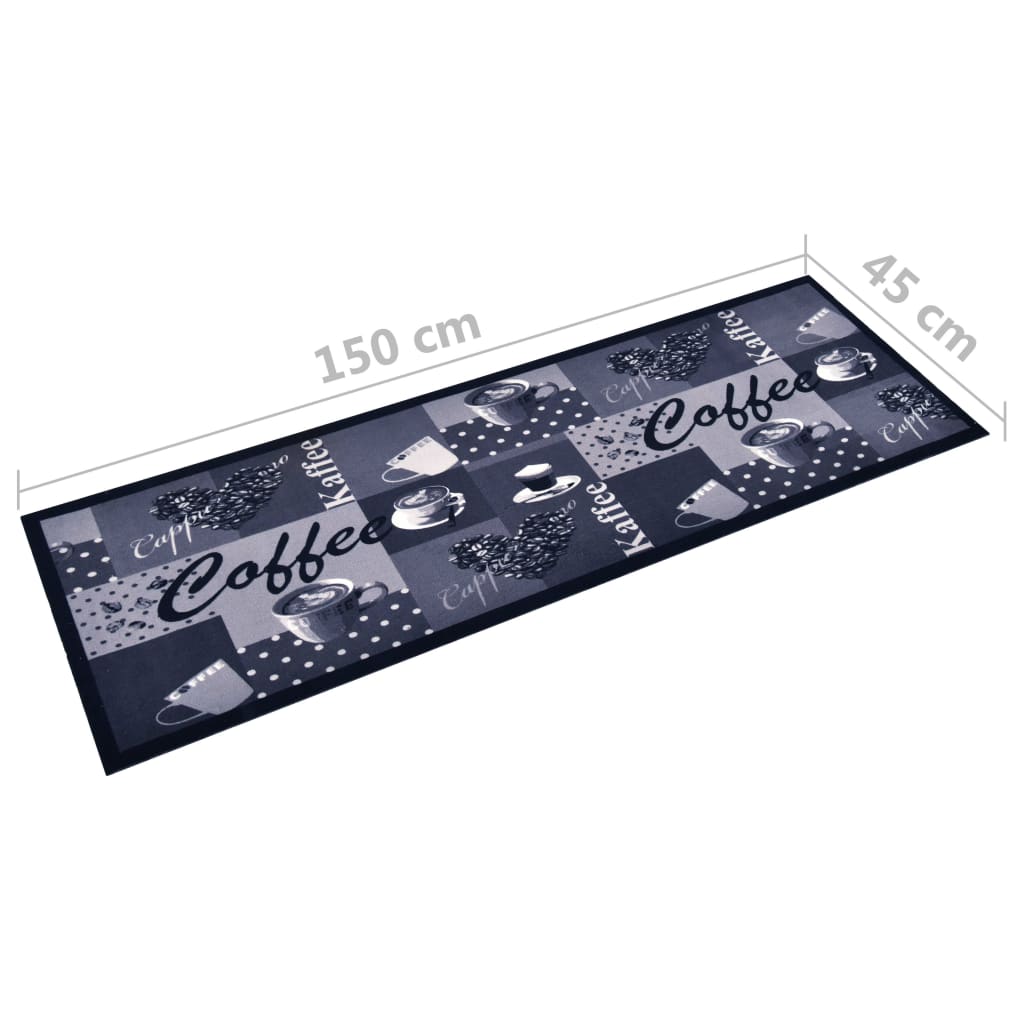 Kitchen Carpet Washable Coffee Blue 45x150 cm