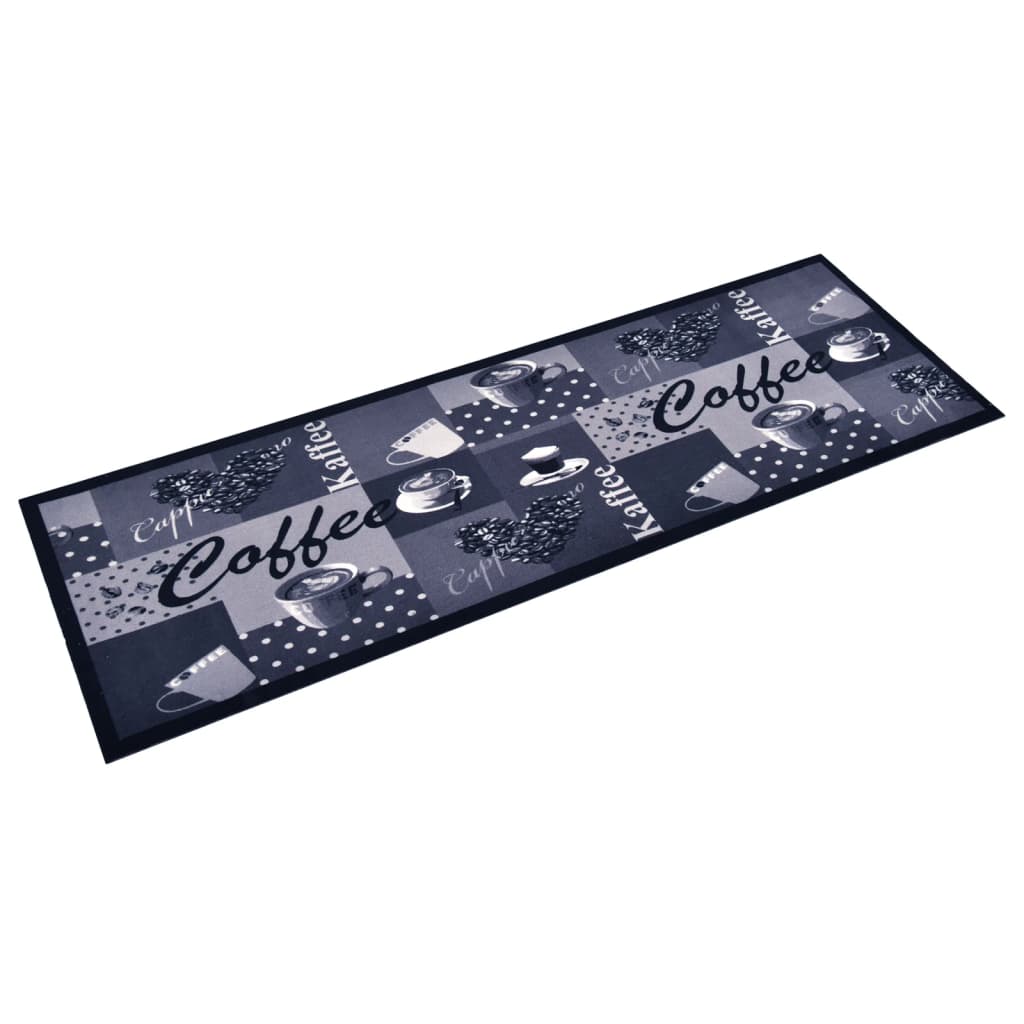 Kitchen Carpet Washable Coffee Blue 60x300 cm