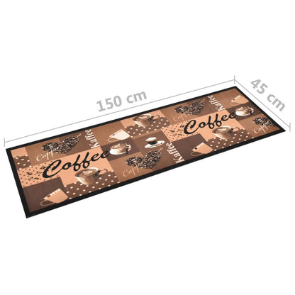 Kitchen Carpet Washable Coffee brown 45x150 cm