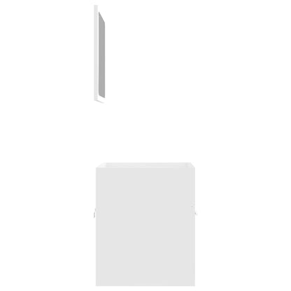 2 Piece Bathroom Furniture Set White Engineered Wood