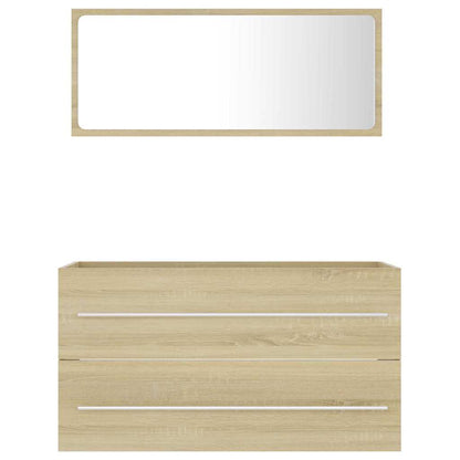 2 Piece Bathroom Furniture Set Sonoma Oak Engineered Wood