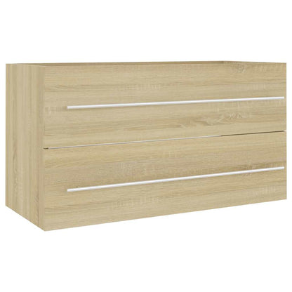 2 Piece Bathroom Furniture Set Sonoma Oak Engineered Wood