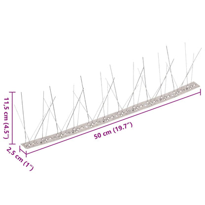 5-row Stainless Steel Bird & Pigeon Spikes Set of 20 10 m