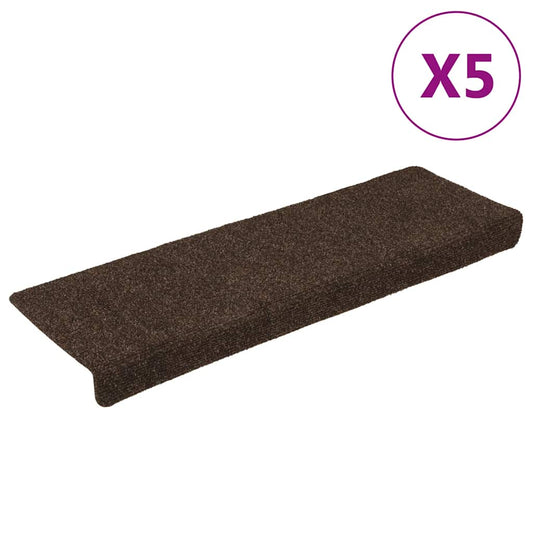 Stair Mats Self-adhesive 15 pcs 65x21x4 cm Brown Rectangular Edge