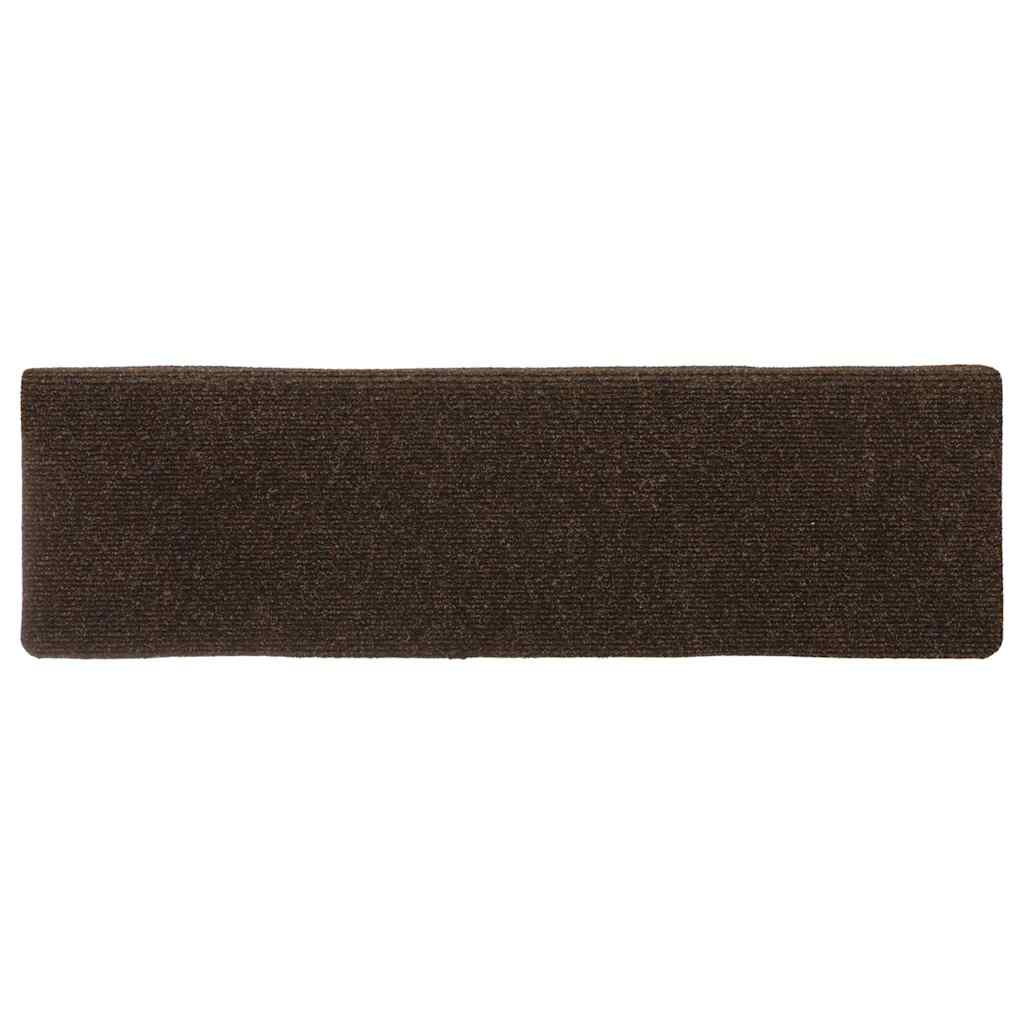 Stair Mats Self-adhesive 15 pcs 65x21x4 cm Brown Rectangular Edge