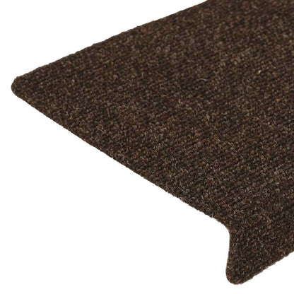 Stair Mats Self-adhesive 15 pcs 65x21x4 cm Brown Rectangular Edge