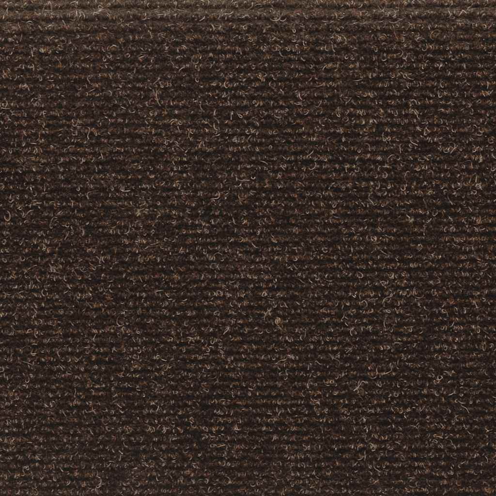 Stair Mats Self-adhesive 15 pcs 65x21x4 cm Brown Rectangular Edge