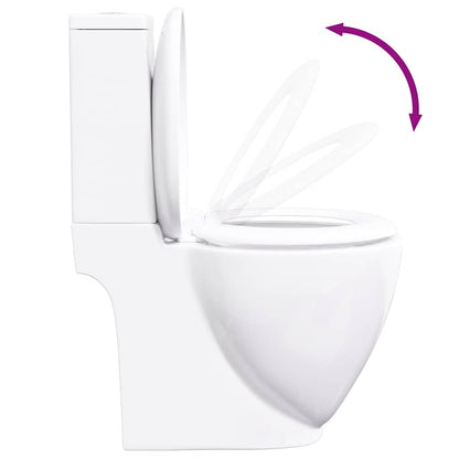 WC Ceramic Toilet Bathroom Round Toilet Bottom Water Flow White