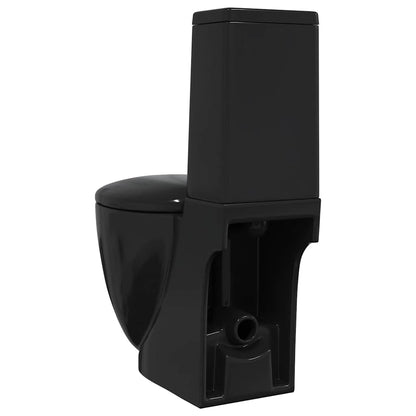 WC Ceramic Toilet Bathroom Round Toilet Bottom Water Flow Black