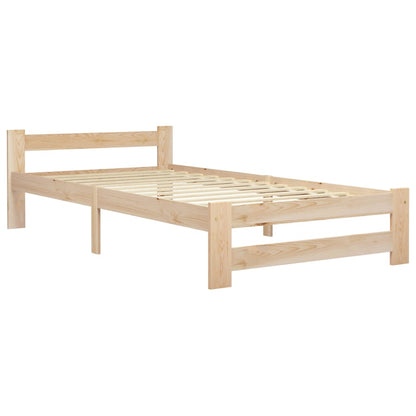 Bed Frame without Mattress Solid Pine Wood 100x200 cm