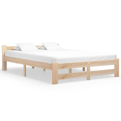 Bed Frame without Mattress Solid Pine Wood 140x200 cm