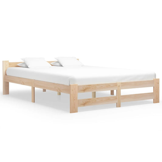 Bed Frame without Mattress Solid Pine Wood 140x200 cm