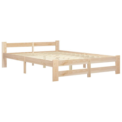 Bed Frame without Mattress Solid Pine Wood 140x200 cm