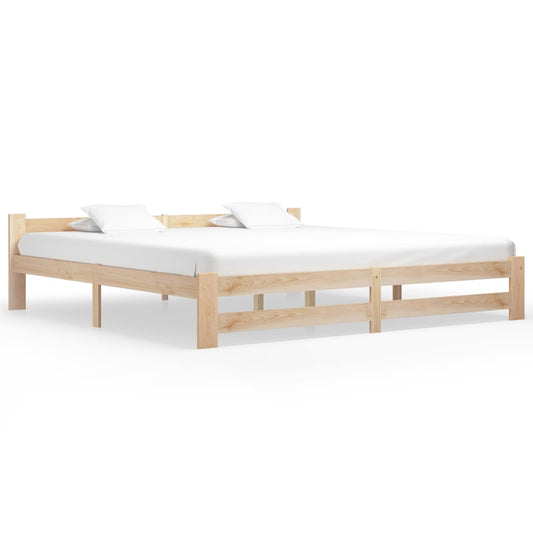 Bed Frame without Mattress Solid Pine Wood 200x200 cm