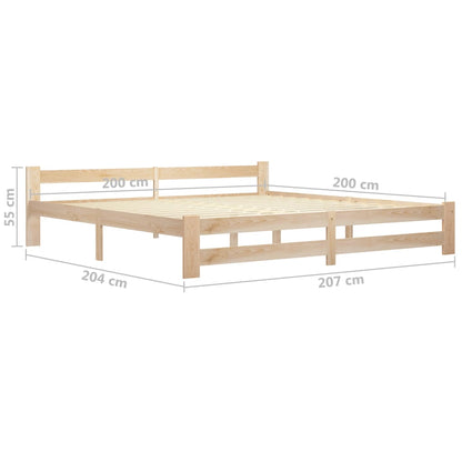 Bed Frame without Mattress Solid Pine Wood 200x200 cm