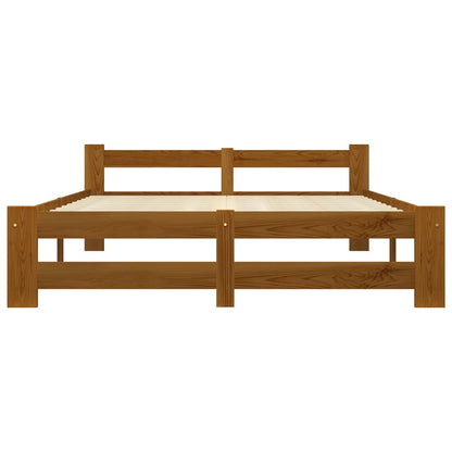 Bed Frame without Mattress Honey Brown Solid Pine Wood 120x200cm
