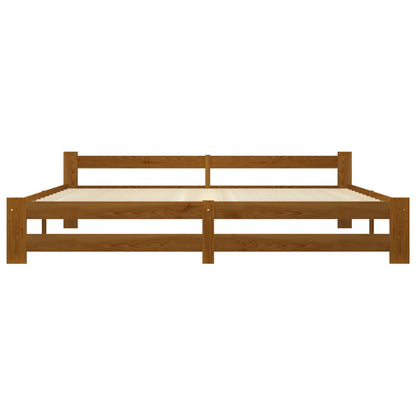 Bed Frame without Mattress Honey Brown Solid Pine Wood 200x200cm