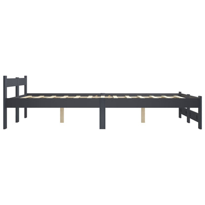 Bed Frame without Mattress Dark Grey Solid Pine Wood 120x200 cm