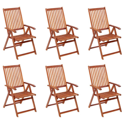 Folding Garden Chairs 6 pcs Solid Acacia Wood