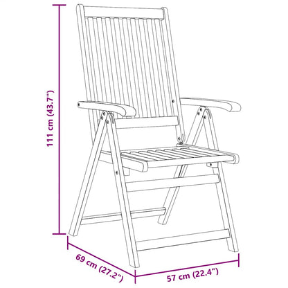 Folding Garden Chairs 6 pcs Solid Acacia Wood