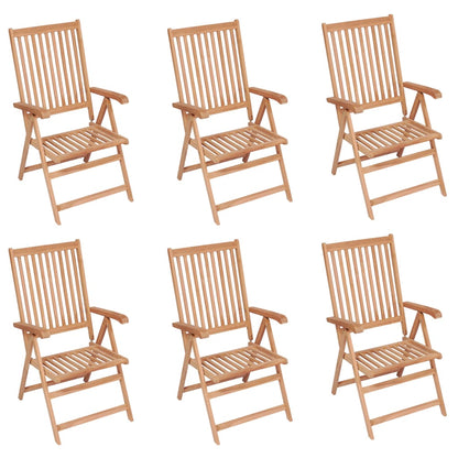 Reclining Garden Chairs 6 pcs Solid Teak Wood