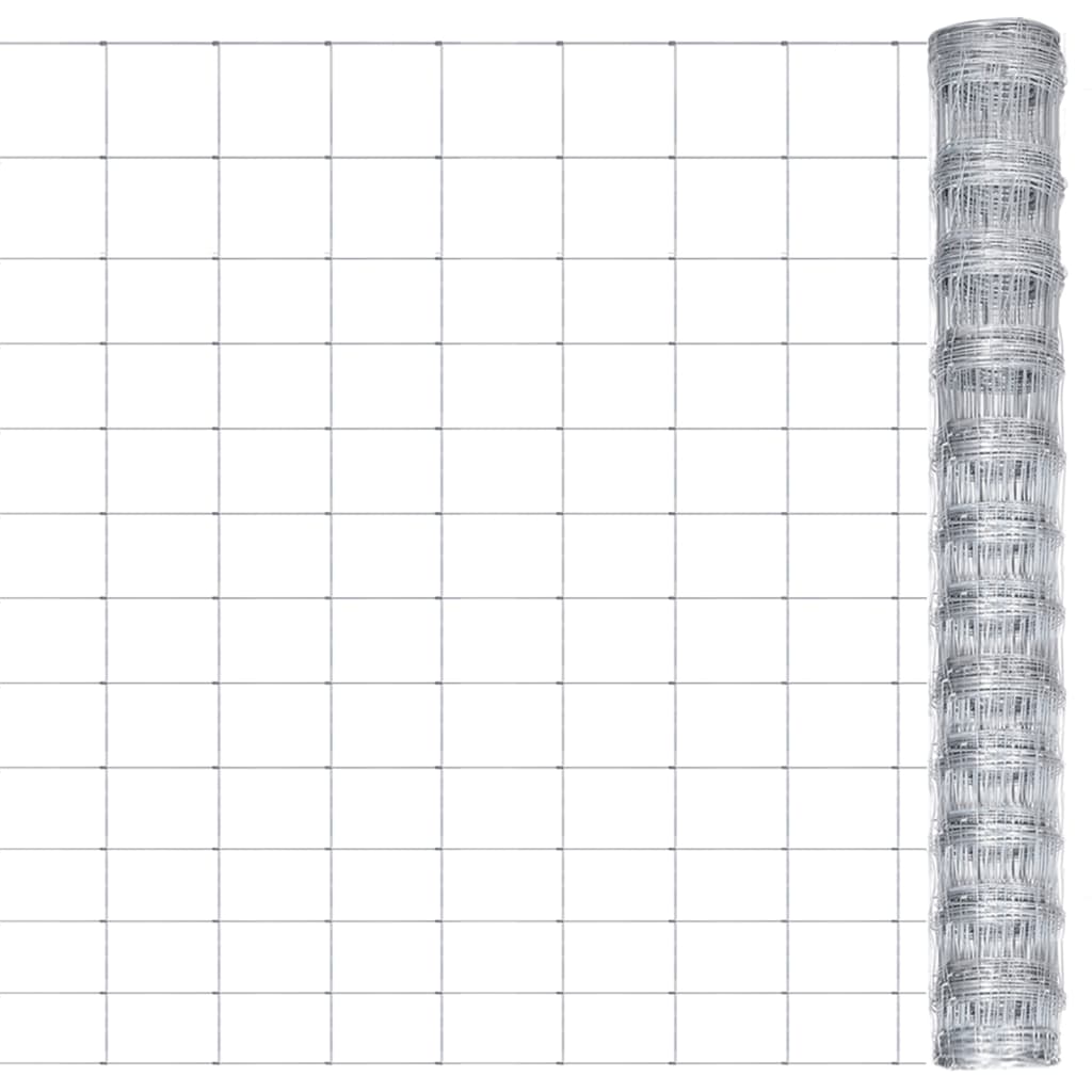 Garden Fence Galvanised Steel 50x1.25 m Silver
