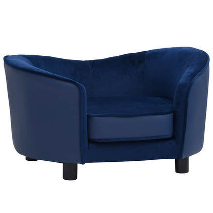Dog Sofa Blue 69x49x40 cm Plush and Faux Leather