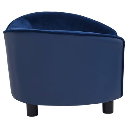 Dog Sofa Blue 69x49x40 cm Plush and Faux Leather