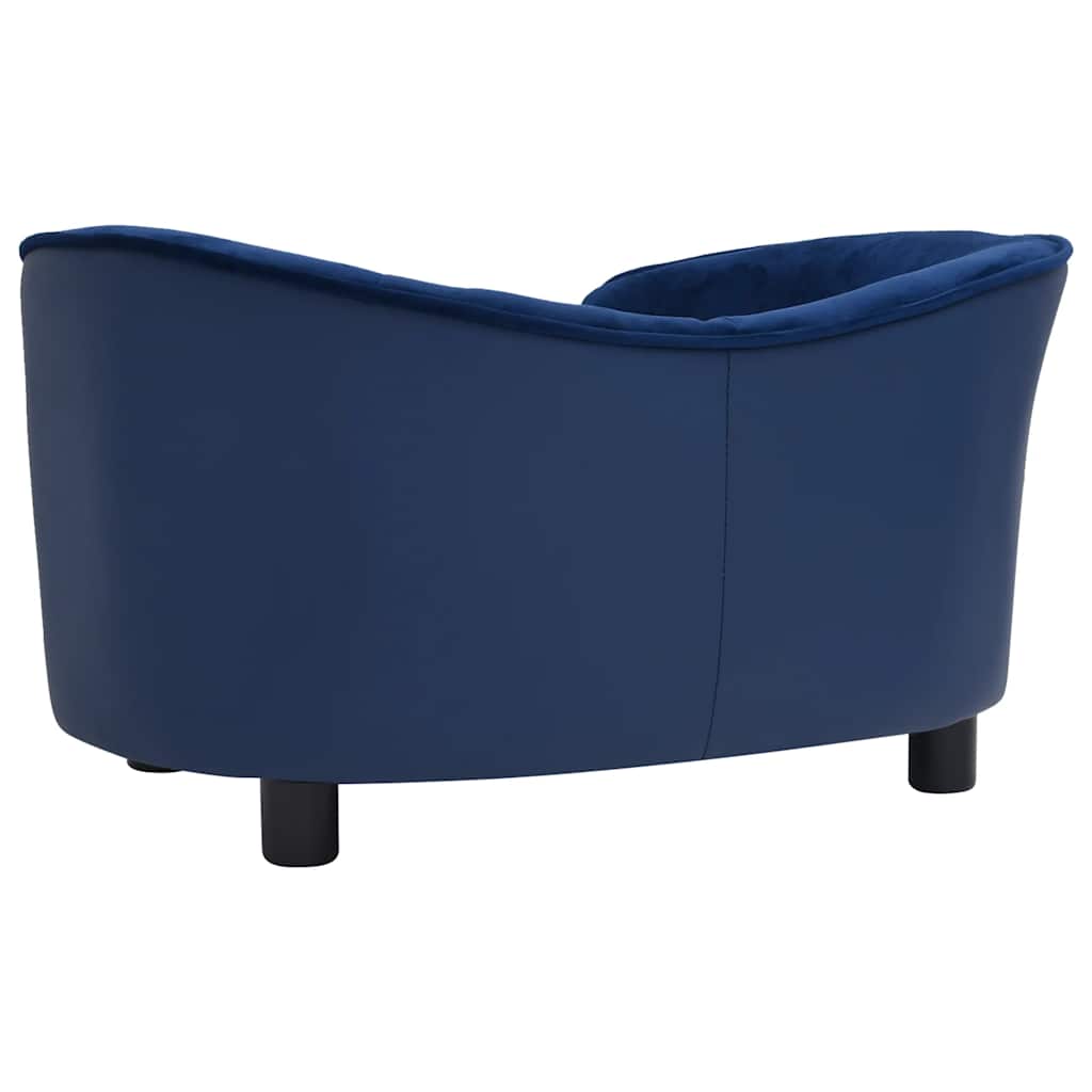 Dog Sofa Blue 69x49x40 cm Plush and Faux Leather