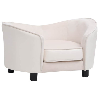 Dog Sofa Cream 69x49x40 cm Plush and Faux Leather