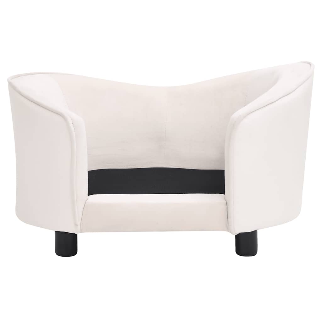 Dog Sofa Cream 69x49x40 cm Plush and Faux Leather
