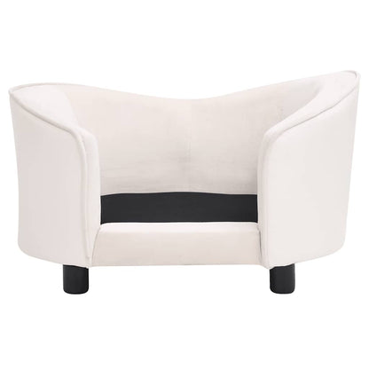 Dog Sofa Cream 69x49x40 cm Plush and Faux Leather