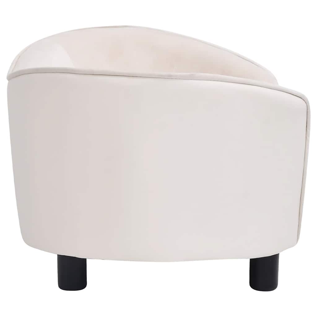 Dog Sofa Cream 69x49x40 cm Plush and Faux Leather