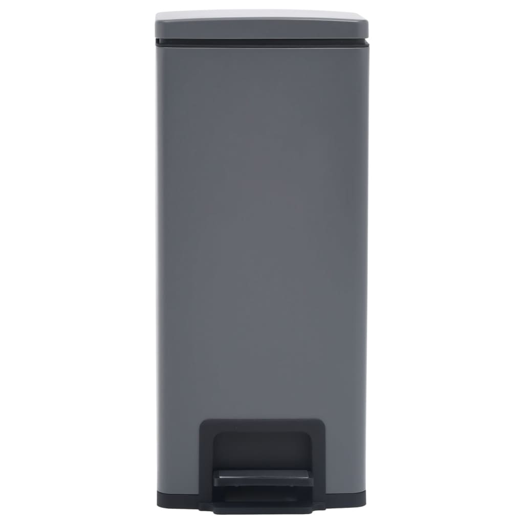 Dustbin with Pedal Anti-fingerprint 30L Grey Stainless Steel